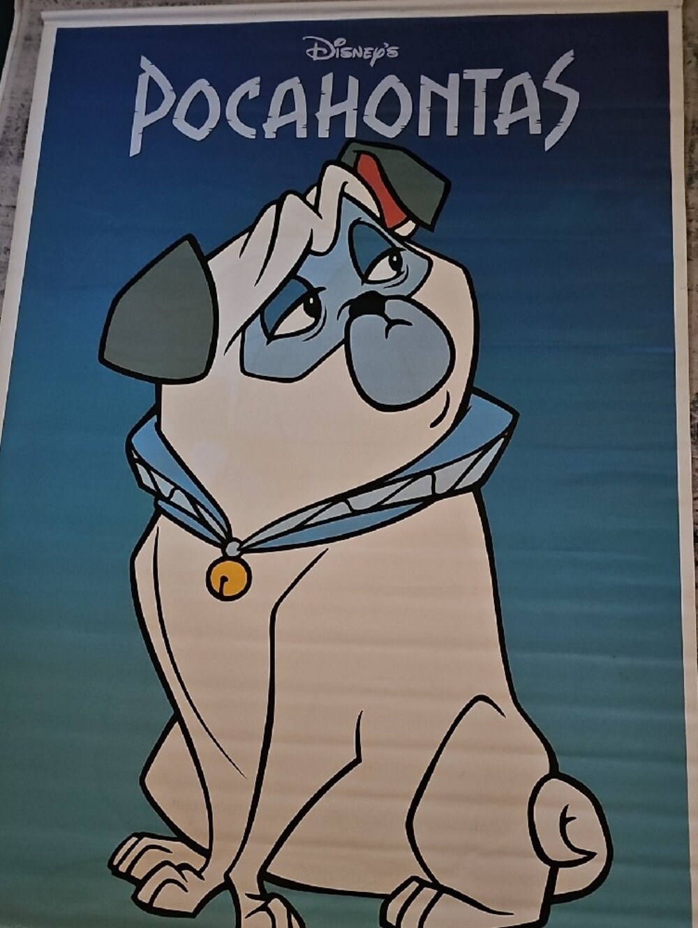 Disney Pocahontas Vinyl Theater Banner (Meeko Percy) COMPLETE w/ Original Dowels